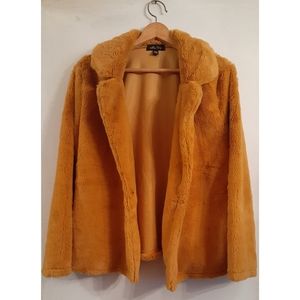 |Melissa Paige Faux Fur Notch Collar Coat|